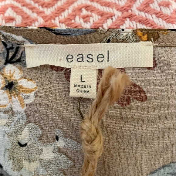 NEW WITH TAGS - Easel Mocha Floral Wrap Maxi Dress - L - Picture 4 of 6